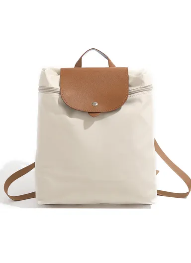 Luxury &amp; Comfortable Women Backpack, Large Capacity, College Style, Daily Tra Lightweight Bag for Outdoor Activities (W26 x D10 x H28)cm - Beige