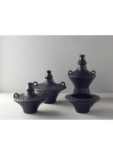 Crown Ceramic Vase 33x33x30 cm Anthracite