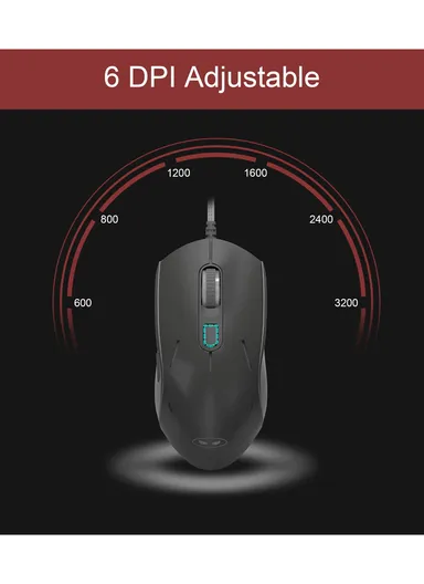 USB Wired Mechanical Keyboard &amp; Mouse Set with 104Keys, Ice Blue Lights &amp; 6 DPI Mouse for Windows &amp; Mac MOON104 