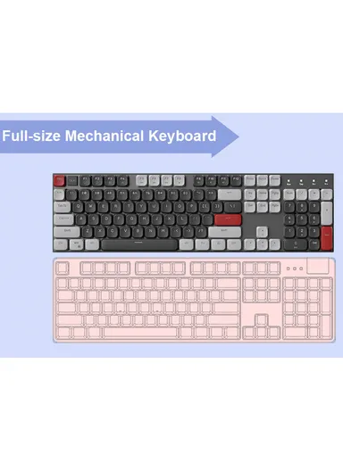 USB Wired Mechanical Keyboard &amp; Mouse Set with 104Keys, Ice Blue Lights &amp; 6 DPI Mouse for Windows &amp; Mac MOON104 