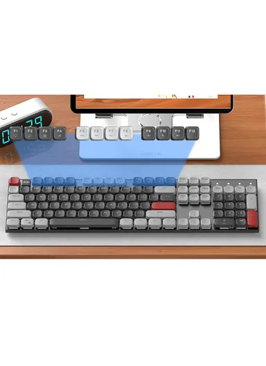 USB Wired Mechanical Keyboard &amp; Mouse Set with 104Keys, Ice Blue Lights &amp; 6 DPI Mouse for Windows &amp; Mac MOON104 