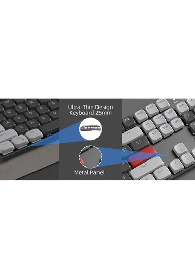 USB Wired Mechanical Keyboard &amp; Mouse Set with 104Keys, Ice Blue Lights &amp; 6 DPI Mouse for Windows &amp; Mac MOON104 