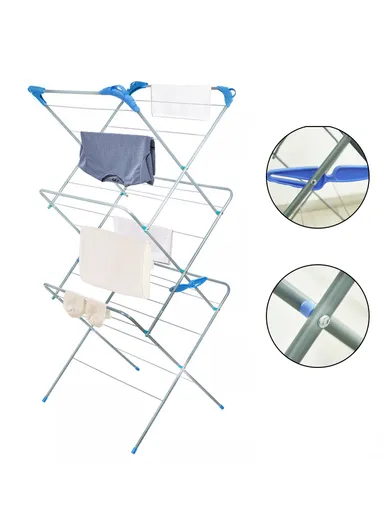 3-Tier Indoor &amp; Outdoor Portable Clothes Drying Rack, Ideal for Versatile Laundry Needs 8033 (W61 x D44 x H133)cm