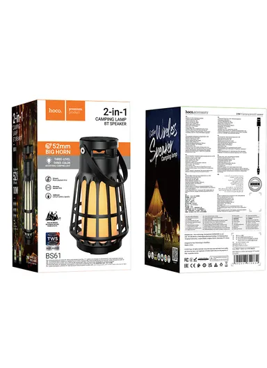 Wild Fun Bluetooth Speaker, Ideal for Outdoor Camping &amp; Hiking BS61 - Black