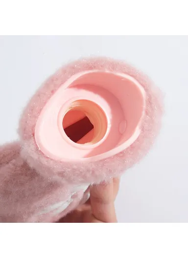 1000ML Refillable Hot Water Bag Winter Hand Feet Warmer with Flower Pattern Fleece Cover - Pink