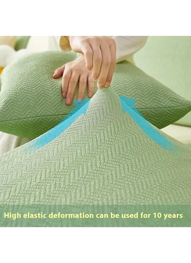 Summer Ice Silk Sofa Headrest Cushion Cover Stretchable Couch Headrest Cushion Slipcover, Size S - Blue