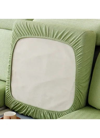 Summer Ice Silk Sofa Headrest Cushion Cover Stretchable Couch Headrest Cushion Slipcover, Size S - Blue