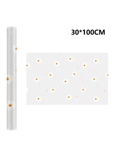 EVA Thicken Drawer Mat Cabinet Waterproof Non-Slip Dot Texture Daisy Pattern Drawer Pad (L30 x W100)cm