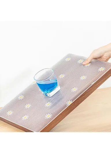 EVA Thicken Drawer Mat Cabinet Waterproof Non-Slip Dot Texture Daisy Pattern Drawer Pad (L300 x W45)cm 