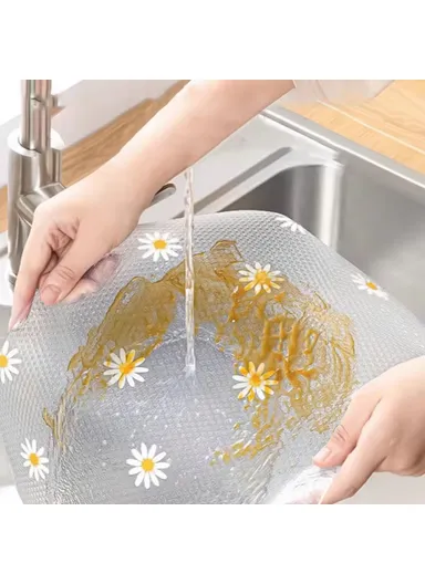 EVA Thicken Drawer Mat Cabinet Waterproof Non-Slip Dot Texture Daisy Pattern Drawer Pad (L300 x W45)cm 