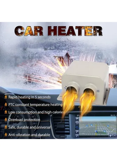 24V 800W Dual Hole Car Heater Window Defrosting Defogging Vehicle Interior PTC Heater