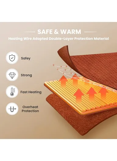 150x180cm Washable Double Sided Flannel 6 Levels Electric Heating Blanket with Timer, EU Plug