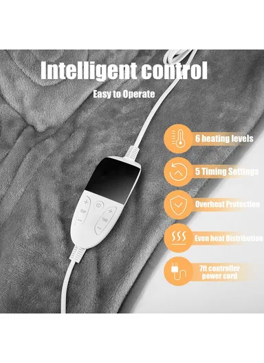 150x180cm Washable Double Sided Flannel 6 Levels Electric Heating Blanket with Timer, EU Plug