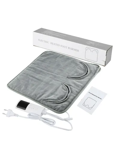 9 Gears Winter Electric Feet Warmer Adjustable Foot Warming Mat Heating Pad with Timer - EU Plug