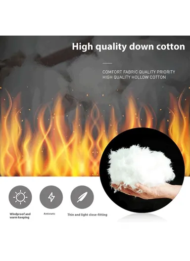 15 Zone Electric Thermal Jacket Winter Stand Collar Men Heated Vest for Outdoor Sports, Double Mode (Without Power Bank) - Blue / M