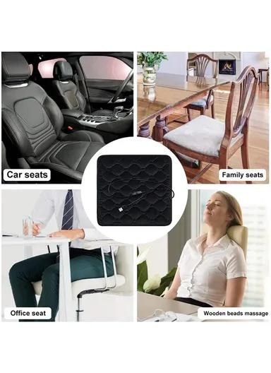 12V USB Mechanical Switch Electric Heating Car Seat Cushion Warm Winter Seat Heater Mat (L45 x W45)cm - Grey