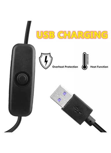 12V USB Mechanical Switch Electric Heating Car Seat Cushion Warm Winter Seat Heater Mat (L45 x W45)cm - Coffee