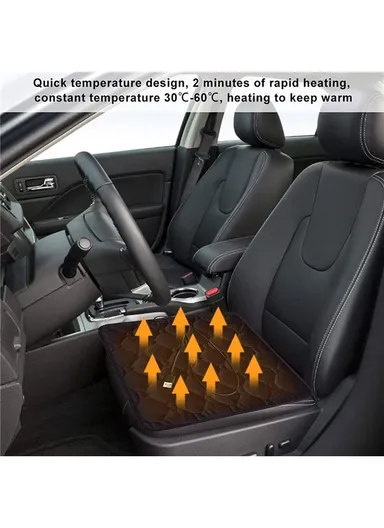 12V USB Mechanical Switch Electric Heating Car Seat Cushion Warm Winter Seat Heater Mat (L45 x W45)cm - Wine Red