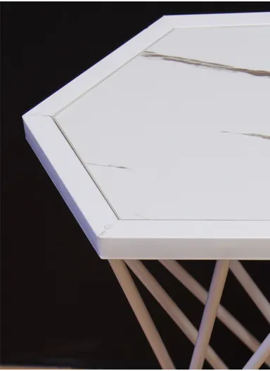 Hexagonal Plant Flower Pot Stand with Wooden Shelf, Plant Holder, Plant Display Rack for Balcony, Home, Offices, Hotels &amp; Decorations (W30 x D34 x H85)cm - White