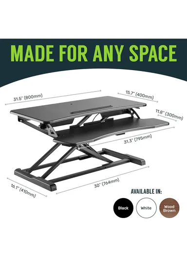 Adjustable Sit-Stand Desk Converter Ergonomic, Space-Saving Standing Desk for Laptop/Monitors, Easy Height Adjustment (L90 x W40 x H50)cm