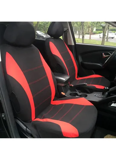 9Pcs/Set Universal Full Surround Polyester Car Seat Cover Interior Decoration Integrated Seat Cover Seat Protector for Cars &amp; SUVs - Pink