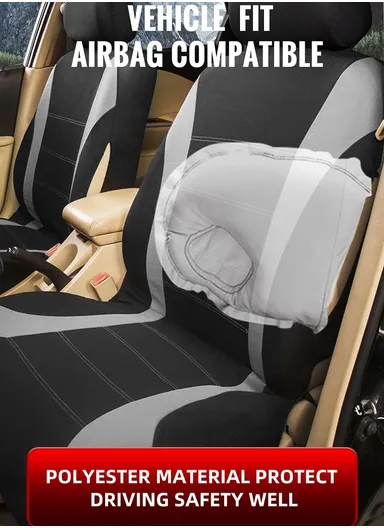 9Pcs/Set Universal Full Surround Polyester Car Seat Cover Interior Decoration Integrated Seat Cover Seat Protector for Cars &amp; SUVs - Pink