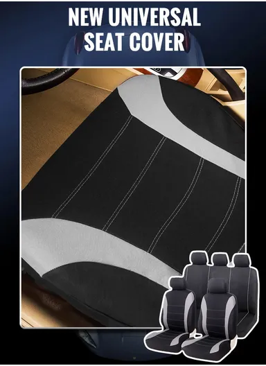 9Pcs/Set Universal Full Surround Polyester Car Seat Cover Interior Decoration Integrated Seat Cover Seat Protector for Cars &amp; SUVs - Pink