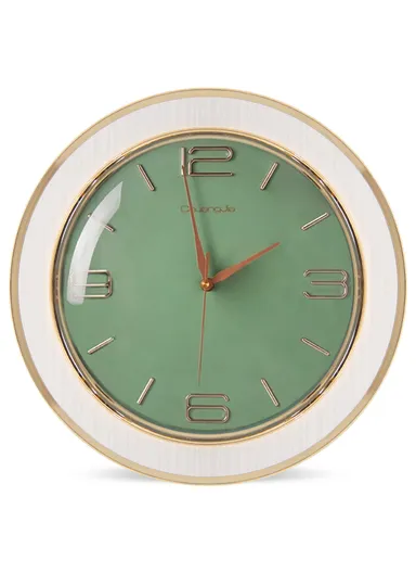 40cm Fashion &amp; Decorative Silent Round Wall Clock Battery Operated For Home, Office - Green