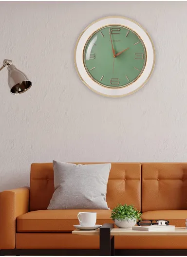 40cm Fashion &amp; Decorative Silent Round Wall Clock Battery Operated For Home, Office - Green
