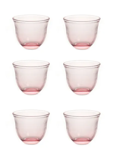 60ml 6 Pcs Elegant Round Glass Moonlight Cups Suitable For Beverages HB-2319 - Pink