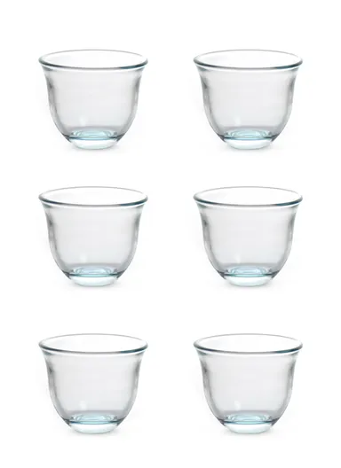 6Pcs 60ml Elegant Round Glass Moonlight Cups Suitable For Beverages HB-2319 - Blue