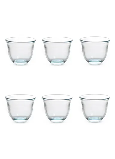 6Pcs 60ml Elegant Round Glass Moonlight Cups Suitable For Beverages HB-2319 - Blue