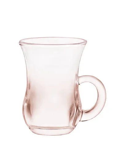 6Pcs 90ml Glass Cups Set With Comfortable Grip HB-2330 - Brown