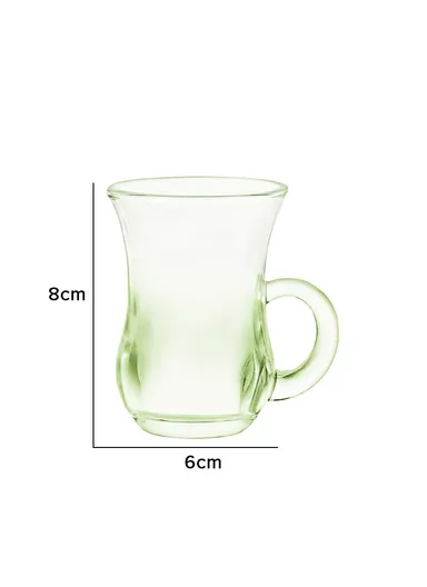 6Pcs 90ml Glass Cups Set With Comfortable Grip HB-2330 - Brown