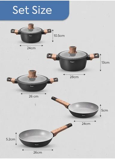 11Pcs Marble Coating Versatile Family Cookware Ensemble Set