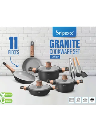 11Pcs Marble Coating Versatile Family Cookware Ensemble Set