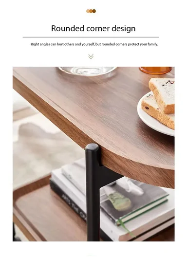 2-Layer Storage Table Carbon Steel, Lockable Wheels Durable &amp; Stylish Design