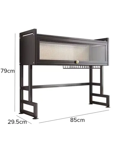 Kitchen Dish Drying Rack Over The Sink Dish Drainer for Kitchen Storage Counter (W85 x D29.5 x H79)cm - Black