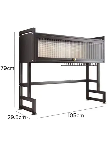 Kitchen Dish Drying Rack Over The Sink Dish Drainer for Kitchen Storage Counter (W105 x D29.5 x H79)cm - Black
