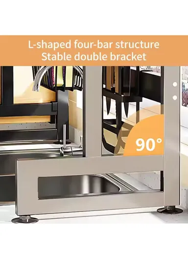 Kitchen Dish Drying Rack Over The Sink Dish Drainer for Kitchen Storage Counter (W105 x D29.5 x H79)cm - Black