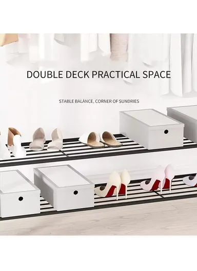 2-in-1 Modern Wheeled Garment Rack with Ample Hanging Space, Shoe Storage Sturdy Iron &amp; Plastic Design (W110 x D55 x H150)cm - Black