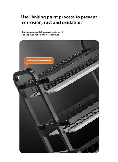 3-Layer Stainless Steel Dish Rack with Detachable Drainboard &amp; Cutlery Holder R3F (W53 x D22 x H60 cm)