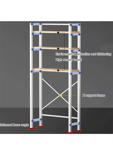 3-Shelves Multifunctional Over Toilet Bathroom Organizer for Space Saving Z-23 (W63 x D28 x H157)cm - White