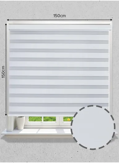 150x150cm Crease-Free Waterproof Full Blackout Polyester Fabric Roller Curtain - White