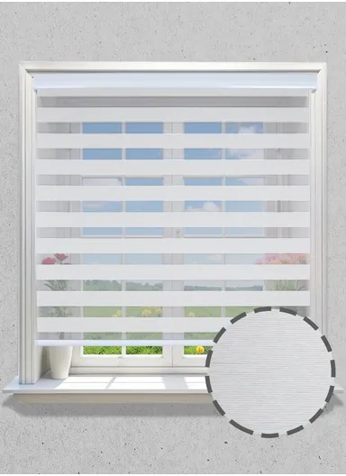 150x150cm Black Silk Crease-Free Waterproof Polyester Fabric Roller Zebra Curtain For Kitchen, Living Room, Bathroom, Office &amp; Other Occasions - Off-White