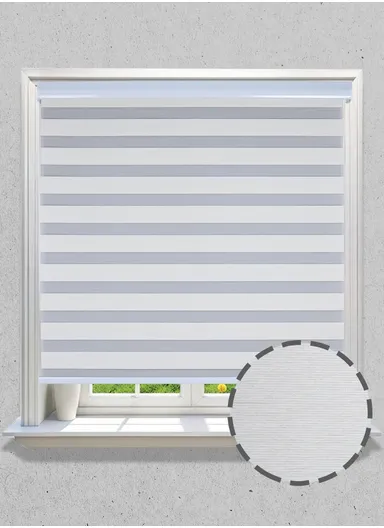 150x150cm Black Silk Crease-Free Waterproof Polyester Fabric Roller Zebra Curtain For Kitchen, Living Room, Bathroom, Office &amp; Other Occasions - Off-White