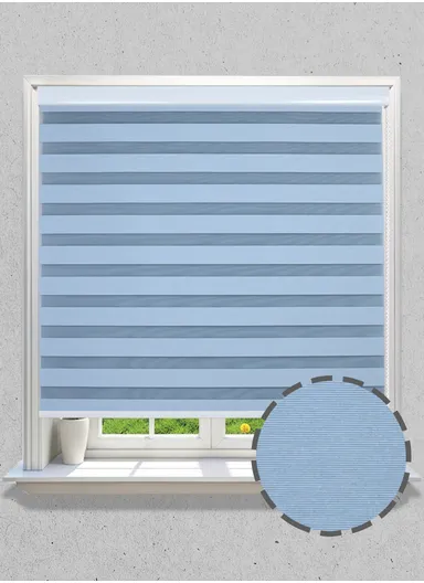 150x150cm Black Silk Crease-Free Waterproof Polyester Fabric Roller Zebra Curtain For Kitchen, Living Room, Bathroom, Office &amp; Other Occasions - Blue