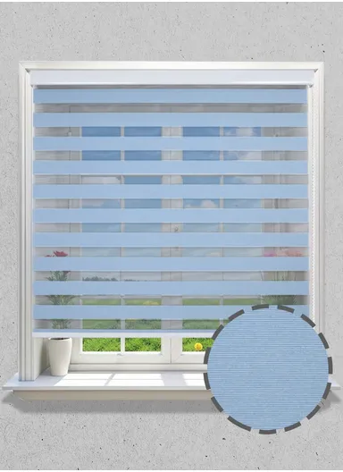 150x150cm Black Silk Crease-Free Waterproof Polyester Fabric Roller Zebra Curtain For Kitchen, Living Room, Bathroom, Office &amp; Other Occasions - Blue