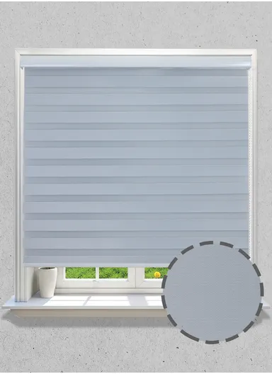 150x150cm High Shading Waterproof Polyester Fabric Roller Zebra Curtain For Kitchen, Living Room, Bathroom, Office &amp; Other Occasions - Silver