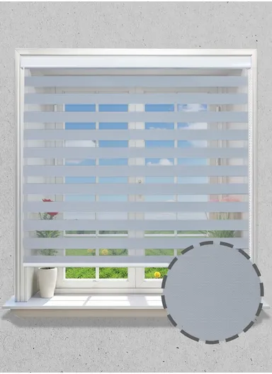 150x150cm High Shading Waterproof Polyester Fabric Roller Zebra Curtain For Kitchen, Living Room, Bathroom, Office &amp; Other Occasions - Silver